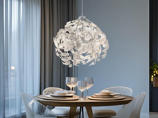 Reality Leuchten 'Leavy' Hängeleuchte, 4-flammig, Chrom / Weiß, Ø 38 cm Bild 5