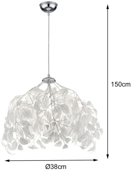 Reality Leuchten 'Leavy' Hängeleuchte, 4-flammig, Chrom / Weiß, Ø 38 cm Bild 4