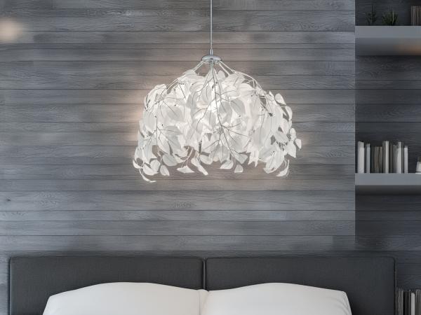 Reality Leuchten 'Leavy' Hängeleuchte, 4-flammig, Chrom / Weiß, Ø 38 cm Bild 8