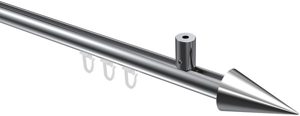 Innenlauf-Gardinenstangen-Set Sonius Savio 120 cm, 1-läufig, 20 mm Ø Chrom