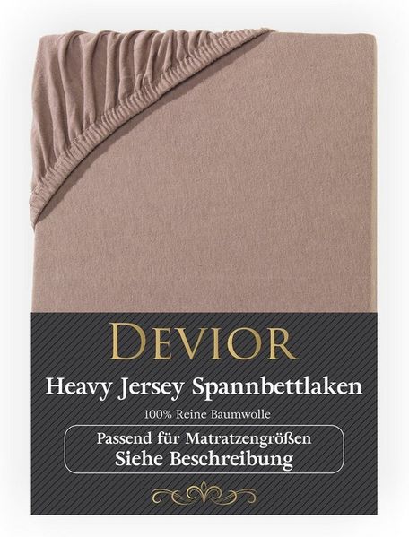 Devior Spannbettlaken Heavy aus 100% Baumwolle mit 160 g/m² - Blickdicht mit Einlaufschutz, Jersey, Gummizug: Rundumgummizug, Laken bis 22cm Matratzenhöhe - Spannbettlaken 90 x 200 cm Blickdicht