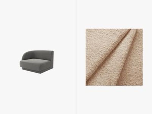 Micadoni Eckmodul Miley 1-Sitzer Links Boucle Baloo Beige
