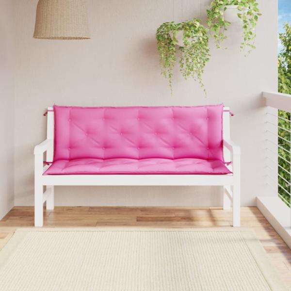 vidaXL Gartenbank-Auflagen 2 Stk. Rosa 150x50x7 cm Stoff 361714