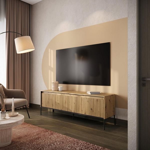Compleo TV-Schrank FLORE mit 4 Klappen/Türen, Fronten gefräst, Breite: 167 cm