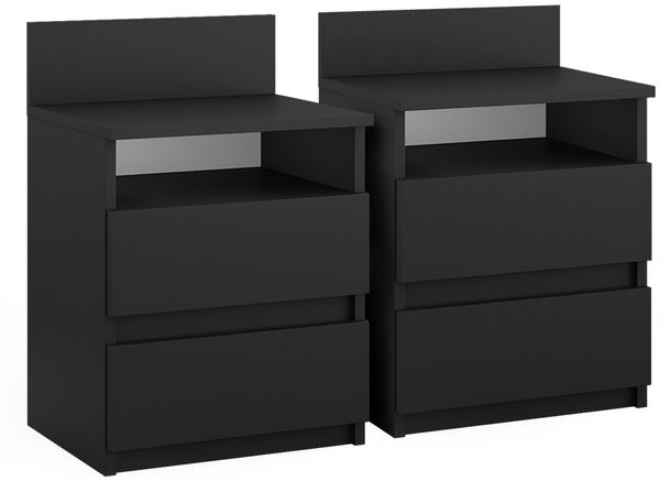 Nachttisch Monty Schwarz 2er Set Vicco