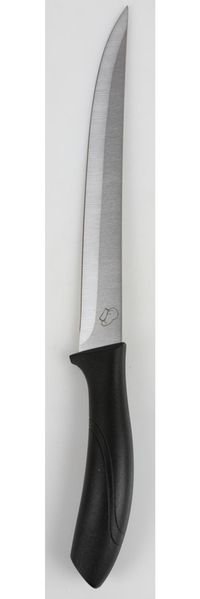 Fleischmesser BASE 20 cm mit scharfer Edelstahlklinge und schwarzem PP-Griff – Küchenmesser für Fleisch, Braten und präzises Schneiden – 12er-Set