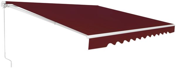 Markise mit Kurbel Balkonmarkise Sonnenschutz Gelenkarmmarkise 400 x 250 cm Weinrot