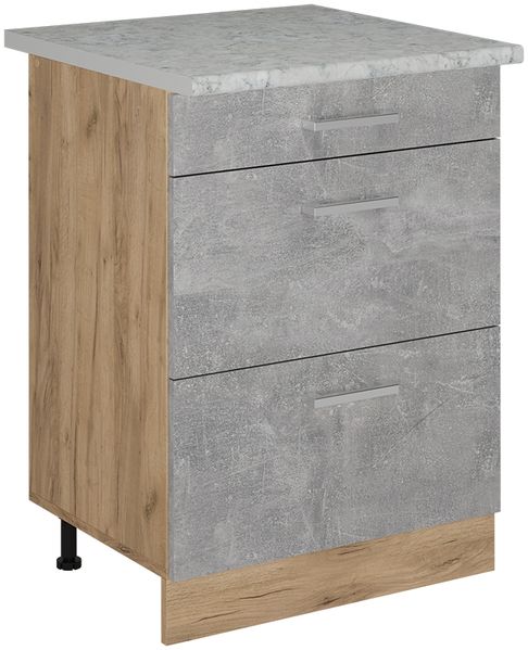 Küchenunterschrank R-Line Beton 60 cm AP Marmor Vicco