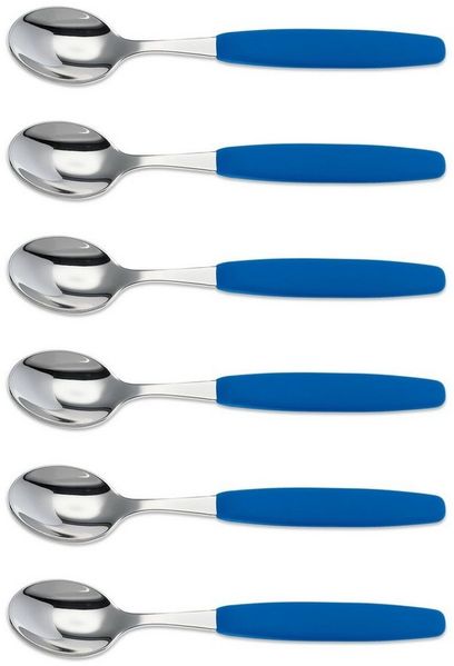 GIESSER Bestecklöffel Besteck Gabel, Teelöffel, Löffel, Kuchengabel (6 Stück), schönes Design, langlebig, kombinierbar, spülmaschinenfest