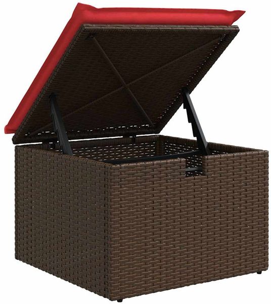 vidaXL Sofa Set mit Kissen 8 pcs Braun und Rot Poly-Rattan 3359113 Bild 10