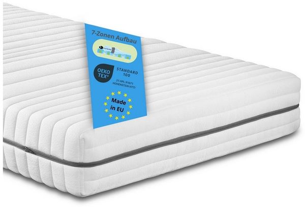 Kaltschaummatratze Vital Protect, 90x200 cm, 140x200 cm und weitere Größen, Bodyprotect, 18 cm hoch, orthopädische 7-Liegezonen, 3 verschiedene Härtegrade