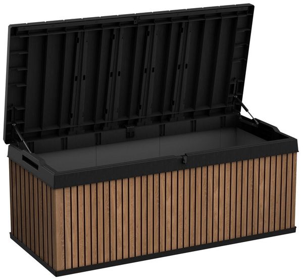 Keter Gartenbox Keter Aufbewahrungsbox DARWIN Braun, 380 L, belastbar bis 300 kg, abschließbar