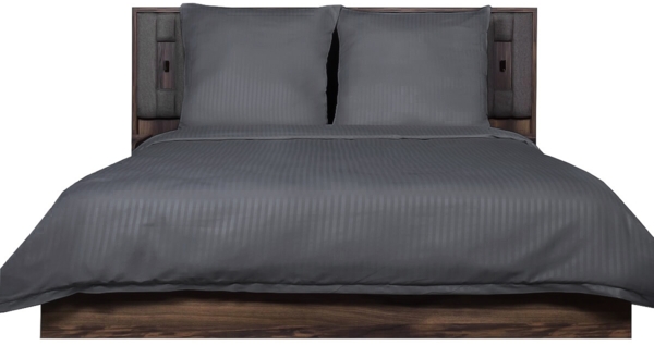 Deluxe Bettwäsche aus Mikrofaser - 155 x 220 cm mit 40 x 80 cm Kissenbezug - Anthrazit