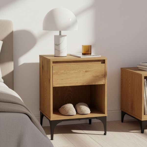 Beistelltisch Kistiandi 62x46x40 cm Eicheoptik, dunkel [en. casa]