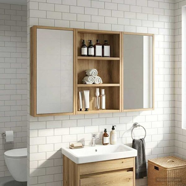 vidaXL Badezimmer-Wandschrank Kunsthandwerk Eiche 40 x 10 x 60,5 cm 889358