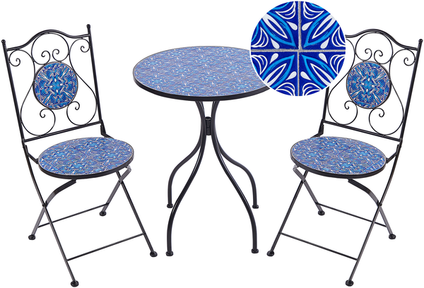 Bistro Set CIGLIANO Metall Schwarz