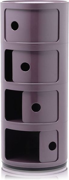 Kartell Componibili, 4 Elements, Violet, Runde Basis