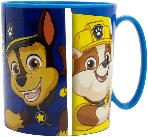 Paw Patrol Becher Mikrowellengeeigneter Kunststoffbecher 390 ml – Motivbecher für Kinder