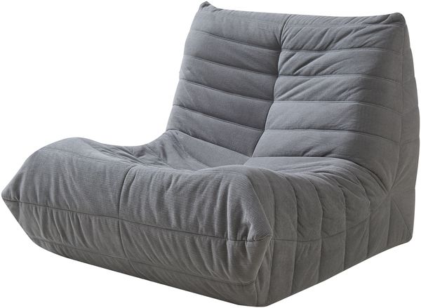 Bodensessel Kodsø 75x90x100 cm Cord Grau [en. casa] Bild 2
