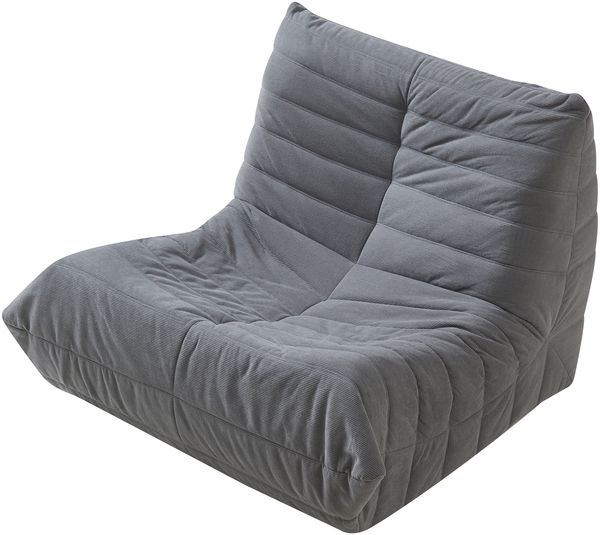 Bodensessel Kodsø 75x90x100 cm Cord Grau [en. casa] Bild 4