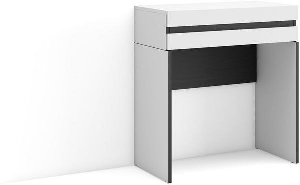 Skraut Home | Konsolentisch, Flurtisch | Beistelltisch für Eingang | 70 x 75 x 35 cm | mit Schublade | Eingangstisch | Moderner Stil | Weiß