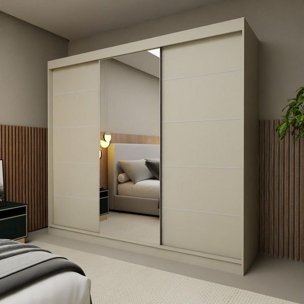 Compleo Schwebetürenschrank mit Spiegel 240 cm breit, Elegant design