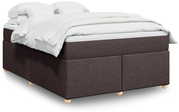 vidaXL Boxspringbett mit Matratze Dunkelbraun 160x200 cm Stoff