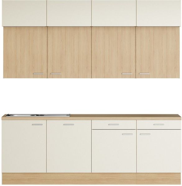 KOCHSTATION Küchenzeile KS-Lucy, Breite 240 cm, Soft-Close, inkl. Zubehör, wahlweise mit Geschirrspüler