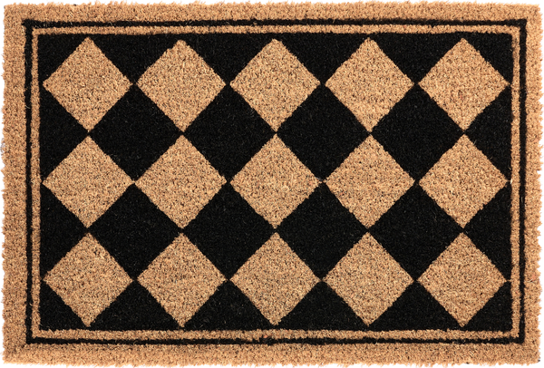 Fußmatte CARDONA Beige Schwarz 40 x 60 cm Kokosfasern