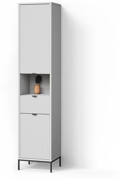 Livinity® Hochschrank ATERNO, Weiß, 40 x 190 cm mit Türen, und Schublade (1-St)