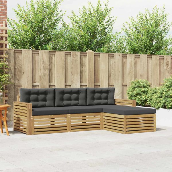 vidaXL Outdoor-Sofagarnitur 4 pcs Weiß und Anthrazit 3390292