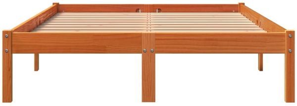 vidaXL Massivholzbett ohne Matratze Wachsbraun 135x190 cm Kiefernholz 844842 Bild 4
