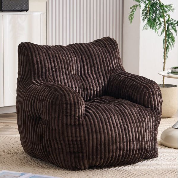BlingBin Sitzsack Loungesessel mit Memory-Schaum-Füllung (1 St, Sessel aus Cord, ergonomischer Bodensessel mit Armlehnen), für Wohnzimmer und Schlafzimmer