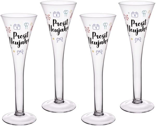 4er Set Sektglas "Prosit Neujahr" 260 ml