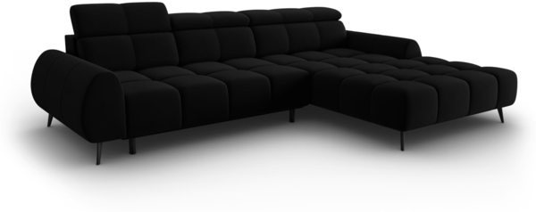 Micadoni Ecksofa Alyse 5-Sitzer Rechts Samt Schwarz