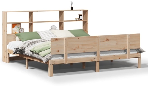 vidaXL Massivholzbett mit Regal ohne Matratze 180x200 cm Kiefer 3322672