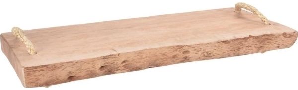 Holz-Servierplatte 51,5x18,5x2,5cm Servierbrett Buffetbrett Schneidebrett Deko