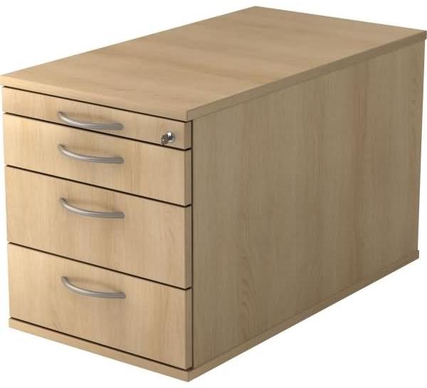 Rollcontainer TC30 80cm, 3 Schub, Schloss, BM Eiche