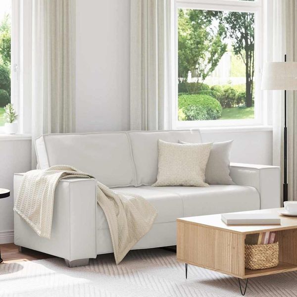 vidaXL Zweisitzer-Sofa Weiß 180 cm Kunstleder 4105057