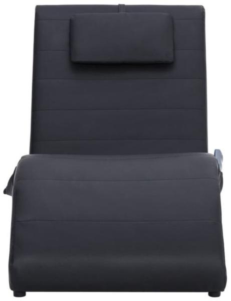 vidaXL Massage Chaiselongue mit Kissen Schwarz Kunstleder [281284]