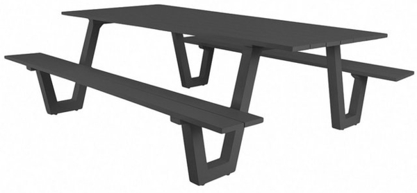 osoltus Alu Picknick Gartentisch Bank Naples II Anthrazit 180cm Bild 4
