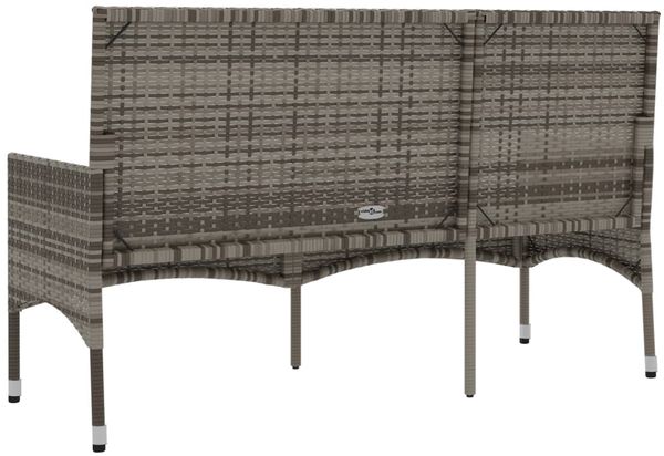 vidaXL Gartenbank 3-Sitzer mit Kissen Grau Poly Rattan 319493 Bild 6