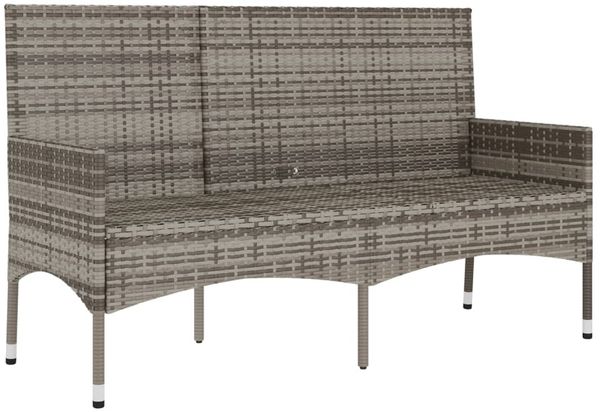 vidaXL Gartenbank 3-Sitzer mit Kissen Grau Poly Rattan 319493 Bild 4
