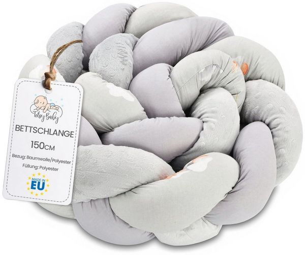 Totsy Baby Bettnestchen Bettschlange Bettumrandung für Babybett und Kissen Deko Kuschelkissen