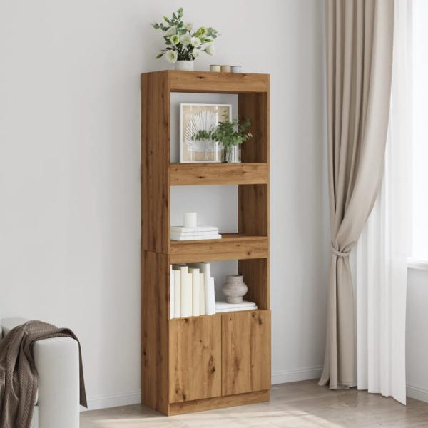 vidaXL Highboard Artisan-Eiche 63x33x180 cm Holzwerkstoff 3309608