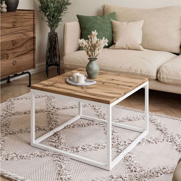 Lookway Couchtisch YOSHI mit Tischplatte in natürlicher Holzfarbe (1x Couchtisch), Breite: 60 cm