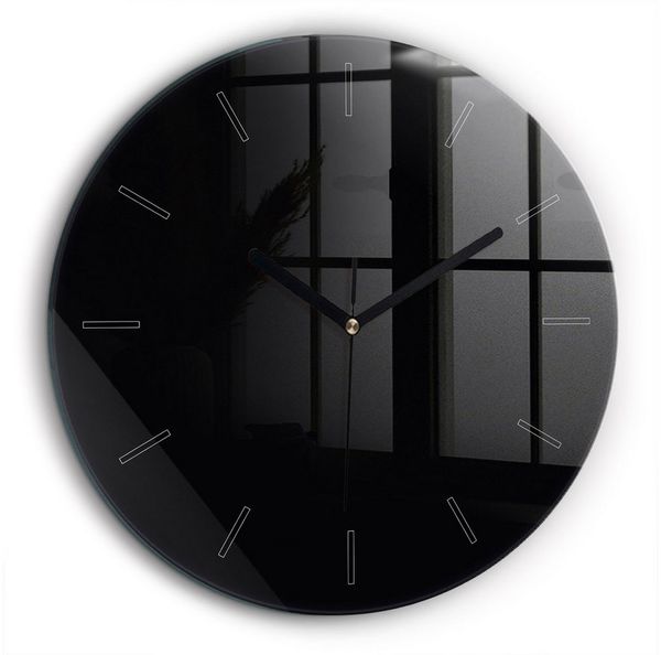 Tulup Wanduhr Wanduhr Glasrunde Uhr Moderne Glaswanduhr 60cm Uhr aus Gehärtetem Glas