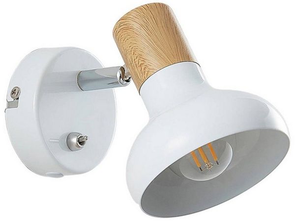 Lindby Wandstrahler Fridolin, Metall, Weiß IP20, 1 x 40 W