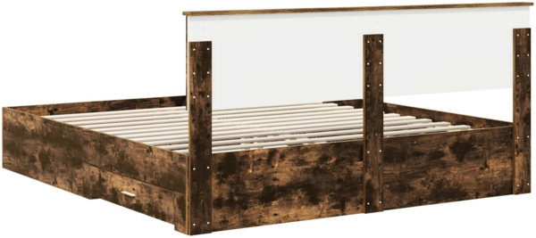 vidaXL Bettrahmen Geräucherte Eiche 180x200 cm Holzwerkstoff 3410865 Bild 9
