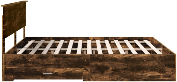 vidaXL Bettrahmen Geräucherte Eiche 180x200 cm Holzwerkstoff 3410865 Bild 8